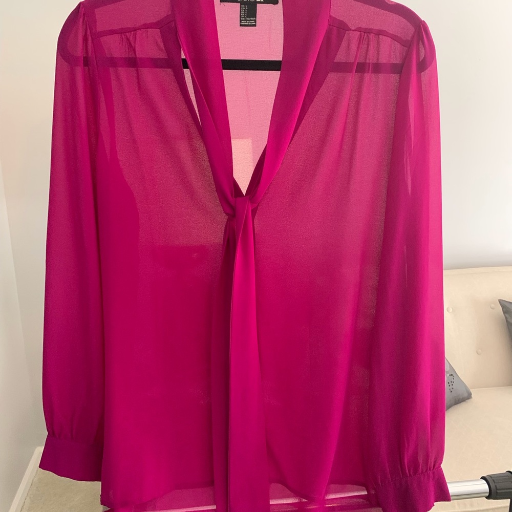 Forever 21 purple blouse with tie